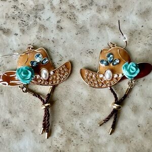 Maurices Cowboy Hat Drop Earrings. Excellent condition. Retails $16.90.